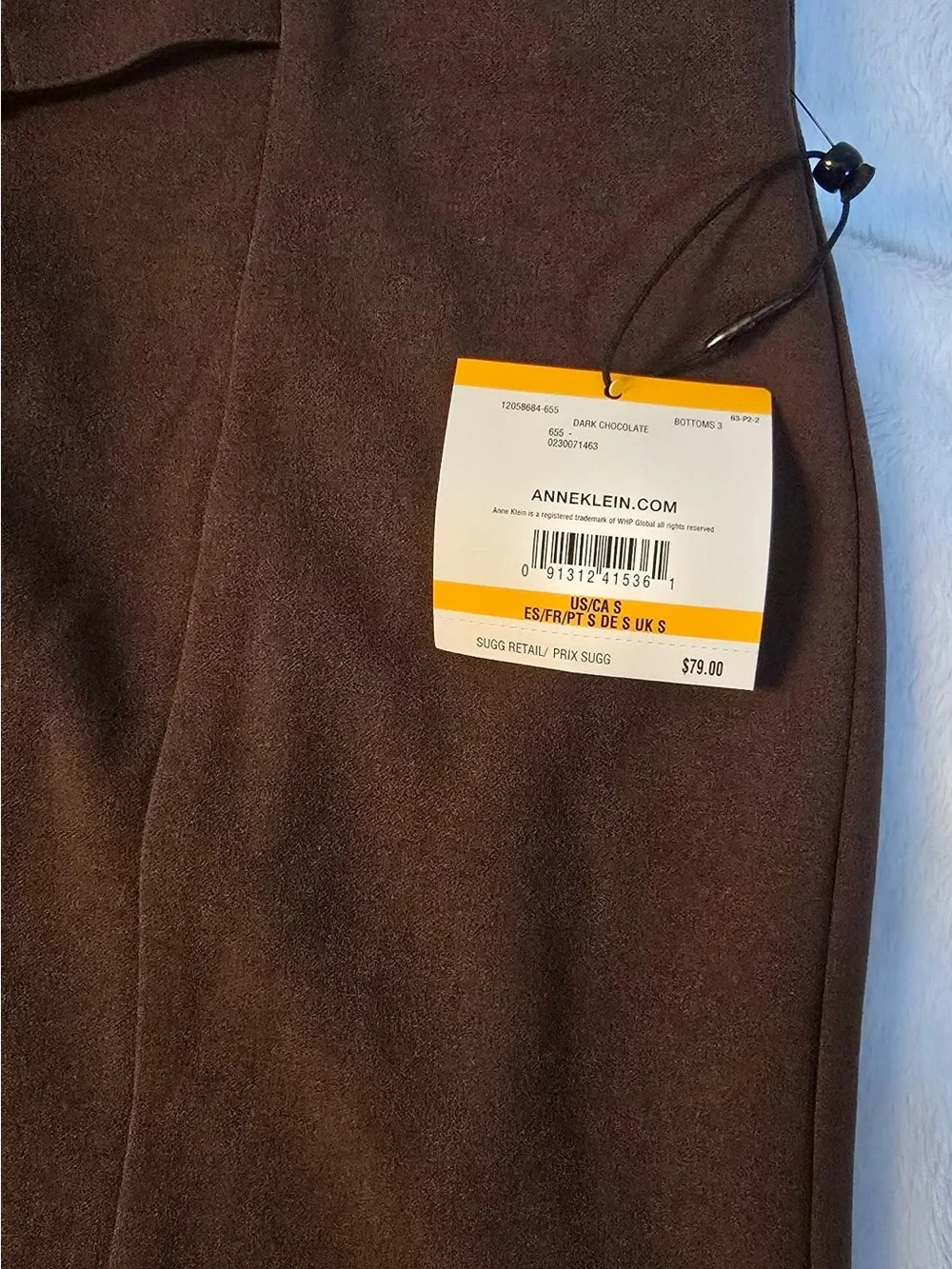 Anne Klein Chocolate Brown Ponte Pencil Skirt with Silver Buckle